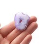 Pandant cu agata & quartz druzy mov  pastel cu alb laptos in rama argintata