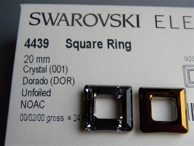 Pandantiv Swarovski - Square Ring 20 mm - 4439-DOR