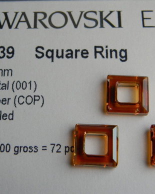 Pandantiv Swarovski - Square Ring 14 mm - 4439-COP