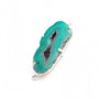 Conector cu agata druzy  verde marin in rama argintata