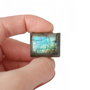 Cabochon Labradorit Rectangular flashy  verde galbui / verde albastrui  - ROFL6
