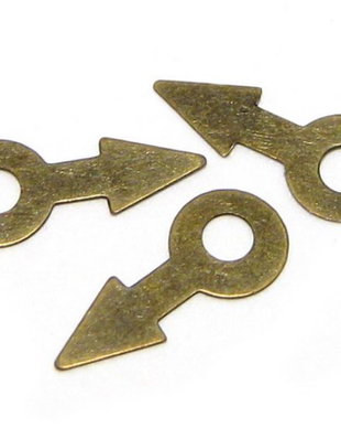 Charm metalic, bronz, 10x5 mm