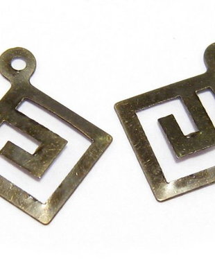 Charm metalic, bronz, 12x15 mm