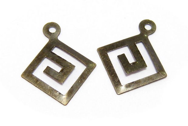 Charm metalic, bronz, 12x15 mm