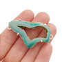 Conector / Pandant cu agata druzy teal  verde  in rama argintata