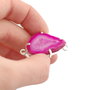 Conector cu agata druzy magenta in rama argintata