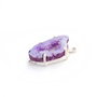 Conector cu agata & quartz druzy mov pastel in rama argintata