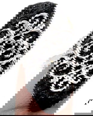 Ag170 - Inel, argint 925, tektite