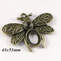 6667 - Pandantiv, aliaj metalic bronz, albina, cabochon