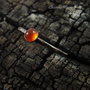 Inel din argint 925 oxidat, cu textura de ciocan si cabochon de carneol