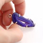 Conector cu agata & quartz druzy mov- albastrui  in rama argintata
