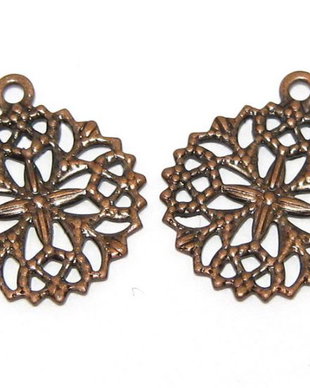 Pandantiv filigranat, cupru, 15x12 mm