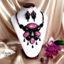 REZERVAT - "LOVELY ORCHIDS" - Set colier, cercei si inel