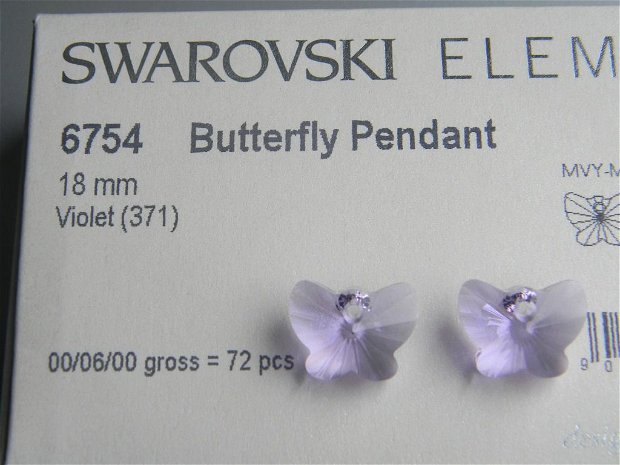 Pandantiv Swarovski - Fluture 18 mm - 6754-371