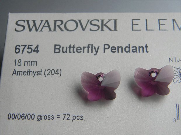 Pandantiv Swarovski - Fluture 18 mm - 6754-204