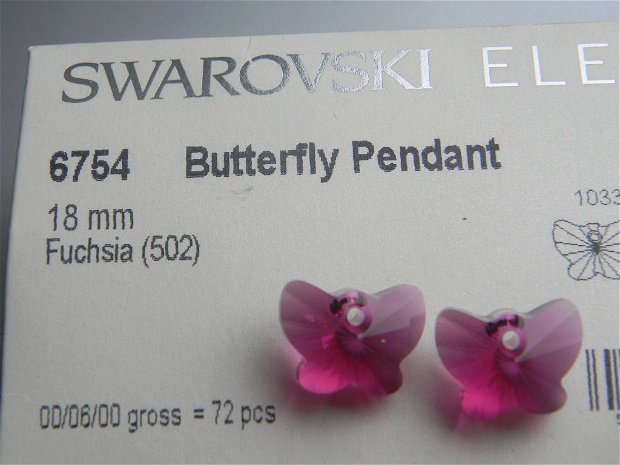 Pandantiv Swarovski - Fluture 18 mm - 6754-502