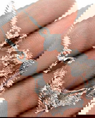 Ag011 - Cercei, argint 925, onix negru, meteorit Campo del Cielo