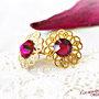 Cercei in ureche cu cristal Swarovski ruby
