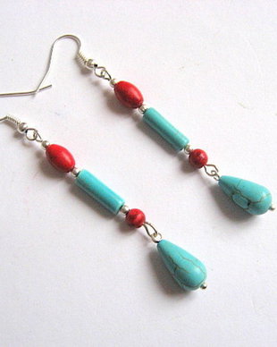 cercei howlite si turcoaz 23504