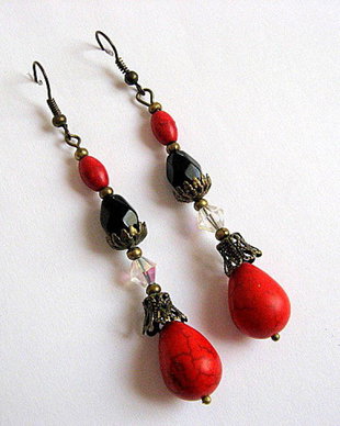 cercei howlite si cristale 23759
