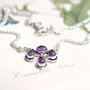 Colier elegant cu ametist si cu elemente metalice argintate