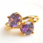 Cercei auriti&cristale mov-ametist