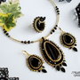 "Black & Gold" - Set colier, cercei, inel