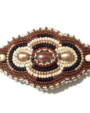 Clama par cu broderie margele si Swarovski