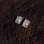 Set cabochoane moonstone albastru si rainbow -  2 buc pereche - 6 x 8 mm