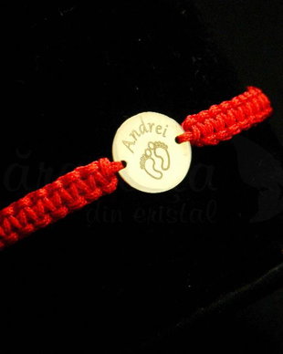 Bratara personalizata - Talpite / nume ( aur 14k) M2