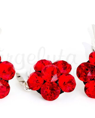 Set Swarovski - Chaton Red Flower