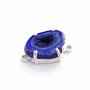 Conector cu agata druzy  albastra in rama argintata