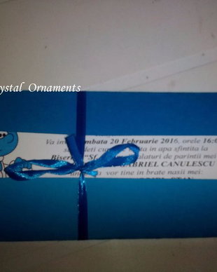 Invitatie botez Strumfi / Invitatii