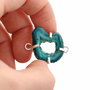 Conector cu agata druzy teal in rama argintata