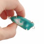 Conector cu agata druzy teal in rama argintata