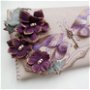 Poseta plic handmade unicat din piele naturala -Purple Dragonfly
