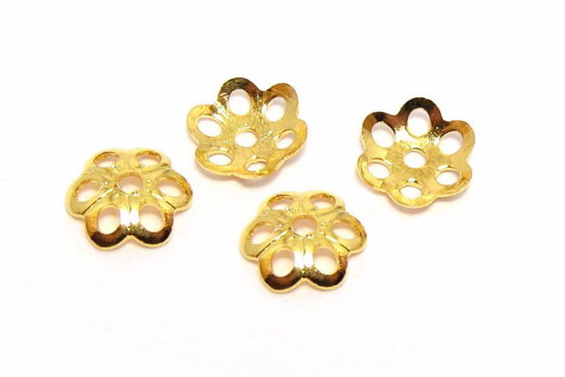Capacel metalic, auriu, 5x1 mm - 50 de bucati