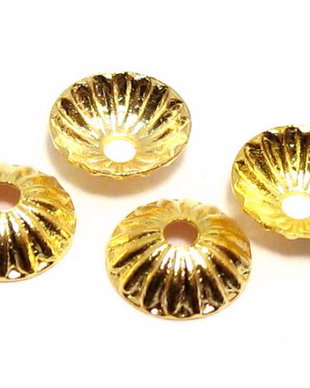 Capacel metalic, auriu, 5x1.5 mm - 50 de bucati