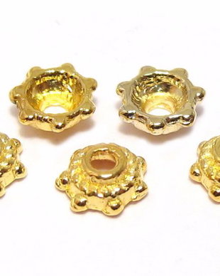 Capacel metalic, auriu, 5x2 mm - 10 bucati