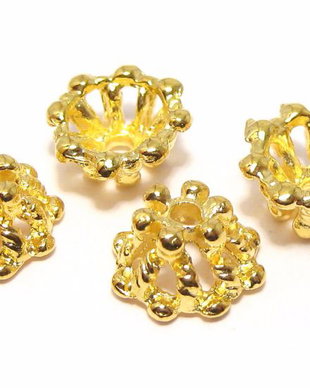 Capacel metalic, auriu, 11x6 mm
