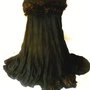 Rochita neagra, lejera din tricot cu aplicatii de dantela , matase si lana