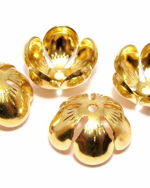 Capacel metalic, auriu, 13x6 mm
