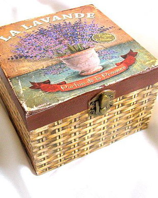 Cutie din lemn  -lavanda - 26355