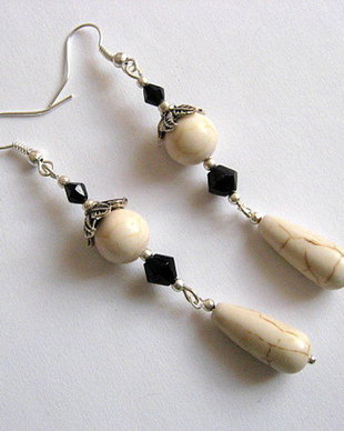 cercei howlite si cristale 25255