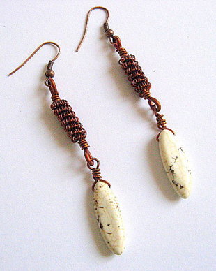 cercei howlite si cupru 24548