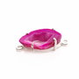 Conector cu agata druzy magenta in rama argintata