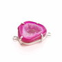 Conector cu agata druzy magenta in rama argintata