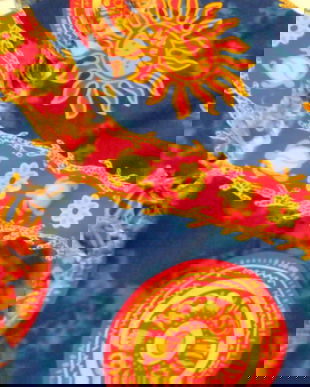 Pareo albastru marmorat