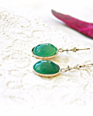 Cercei Agata verde