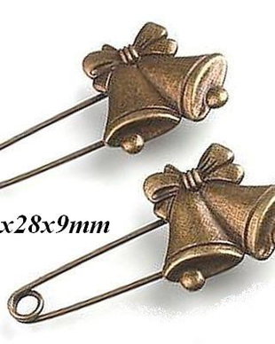 7786 A- (4buc) Baza brosa clopotei, Craciun, aliaj bronz